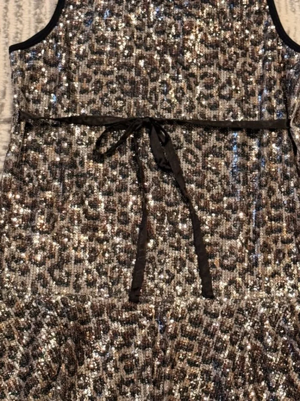 Justice girls size 12 black/gold/silver sequin dress